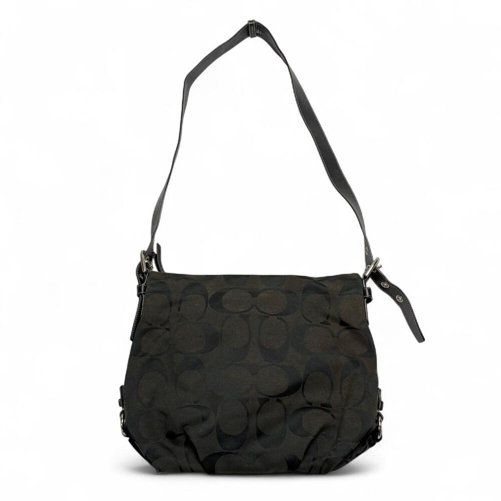 Coach black & gray  bag with repeating C logo pattern Y2K condition flaw shown